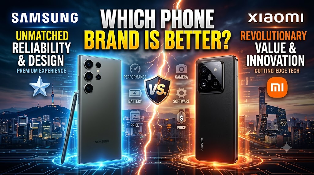 Samsung and Xiaomi smartphones compared side by side