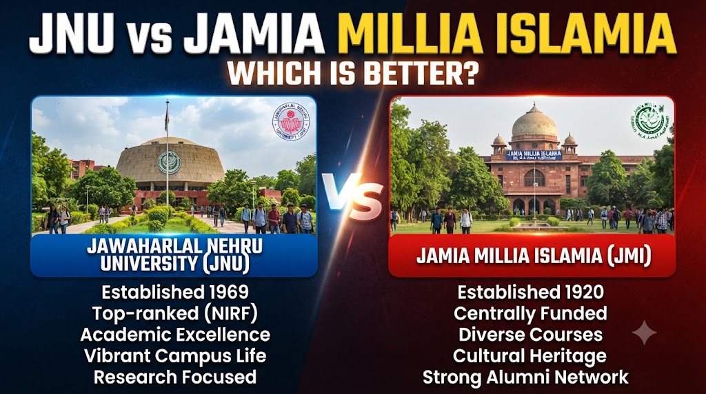 Jawaharlal Nehru University vs Jamia Millia Islamia comparison