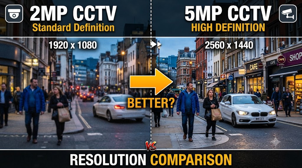 2MP vs 5MP CCTV camera resolution comparison