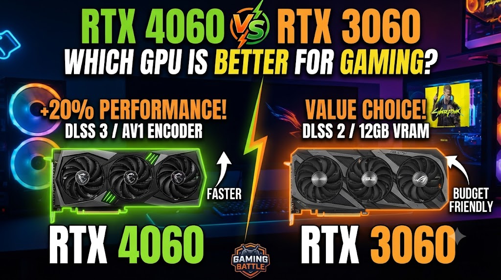 RTX 4060 vs RTX 3060 graphics card comparison for gaming