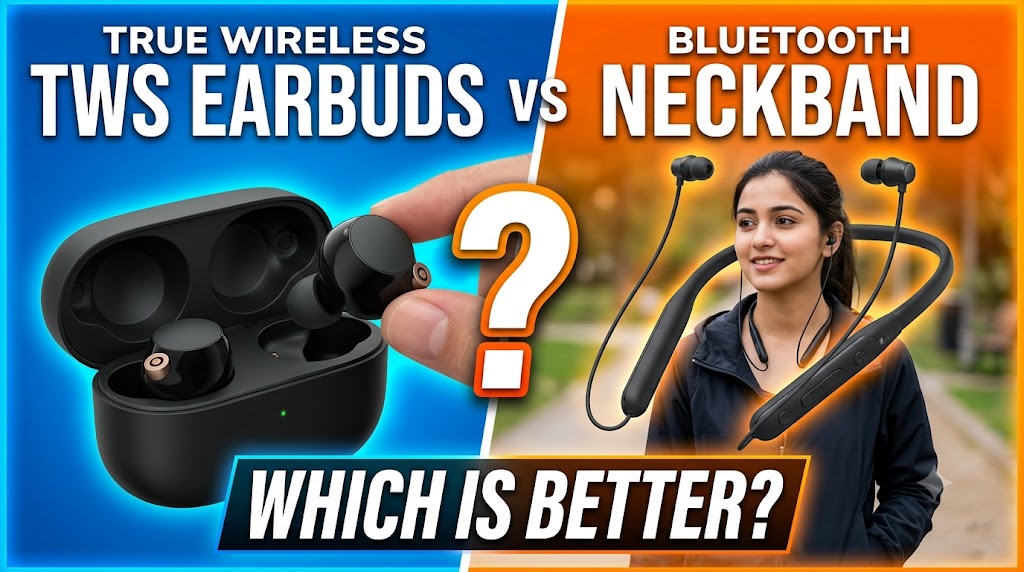 TWS earbuds vs neckband earphones comparison