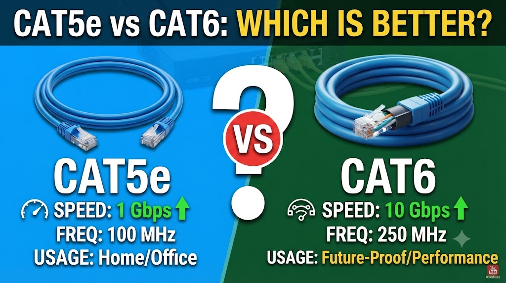 Cat5e vs Cat6 Ethernet cable comparison