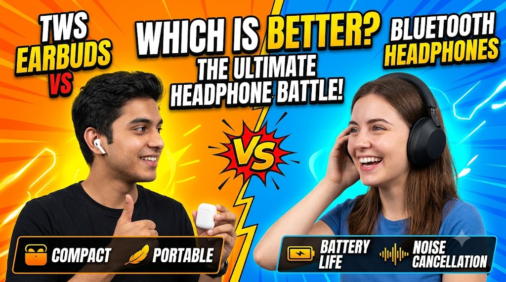 TWS earbuds vs Bluetooth headphones comparison