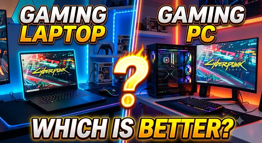 Gaming laptop and gaming PC compared for performance and portability