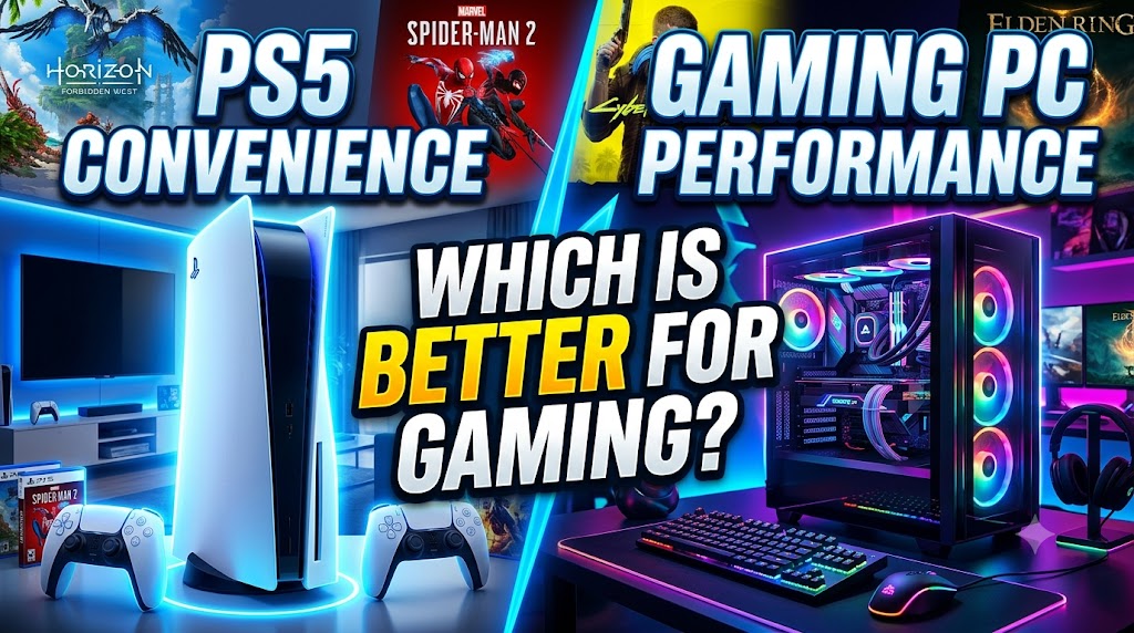 PS5 and gaming PC compared for gaming performance and features