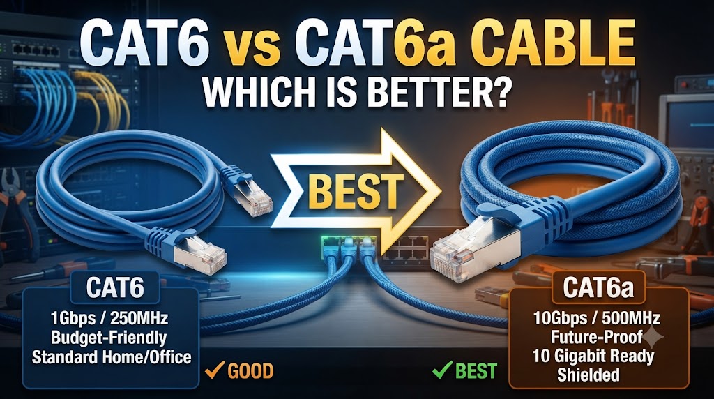 Cat6 vs Cat6a Ethernet cable comparison