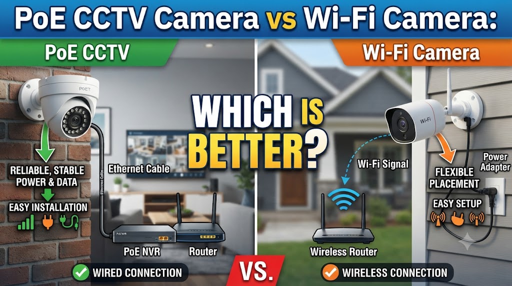 PoE CCTV camera vs Wi-Fi camera comparison
